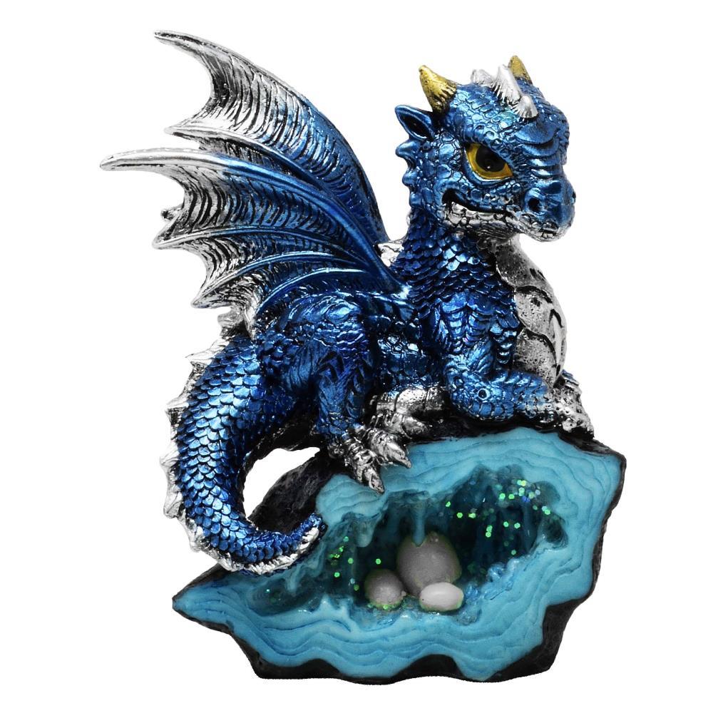 Drache blau mit Dracheneier