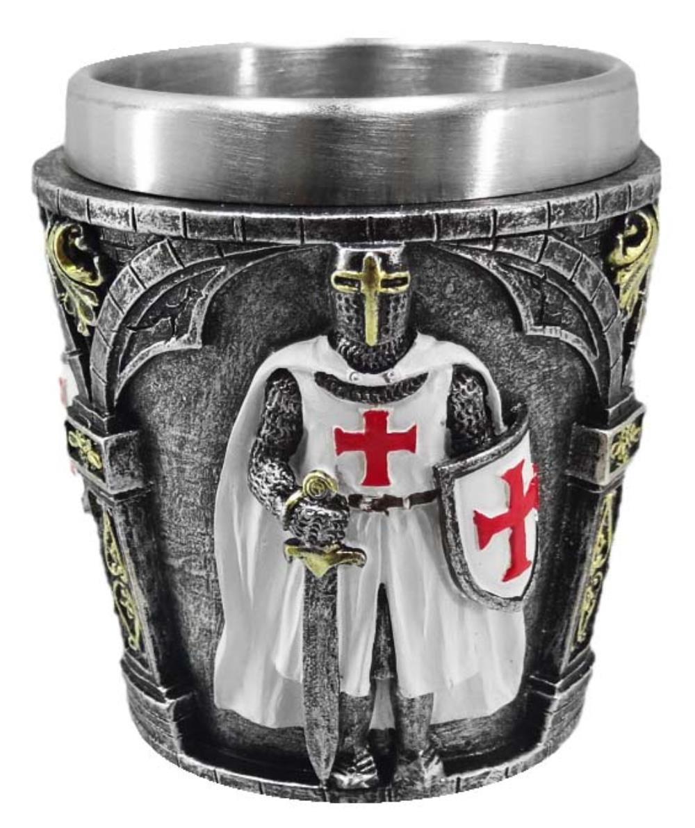 Shot Set of 4. Shot glass Medieval Knight white