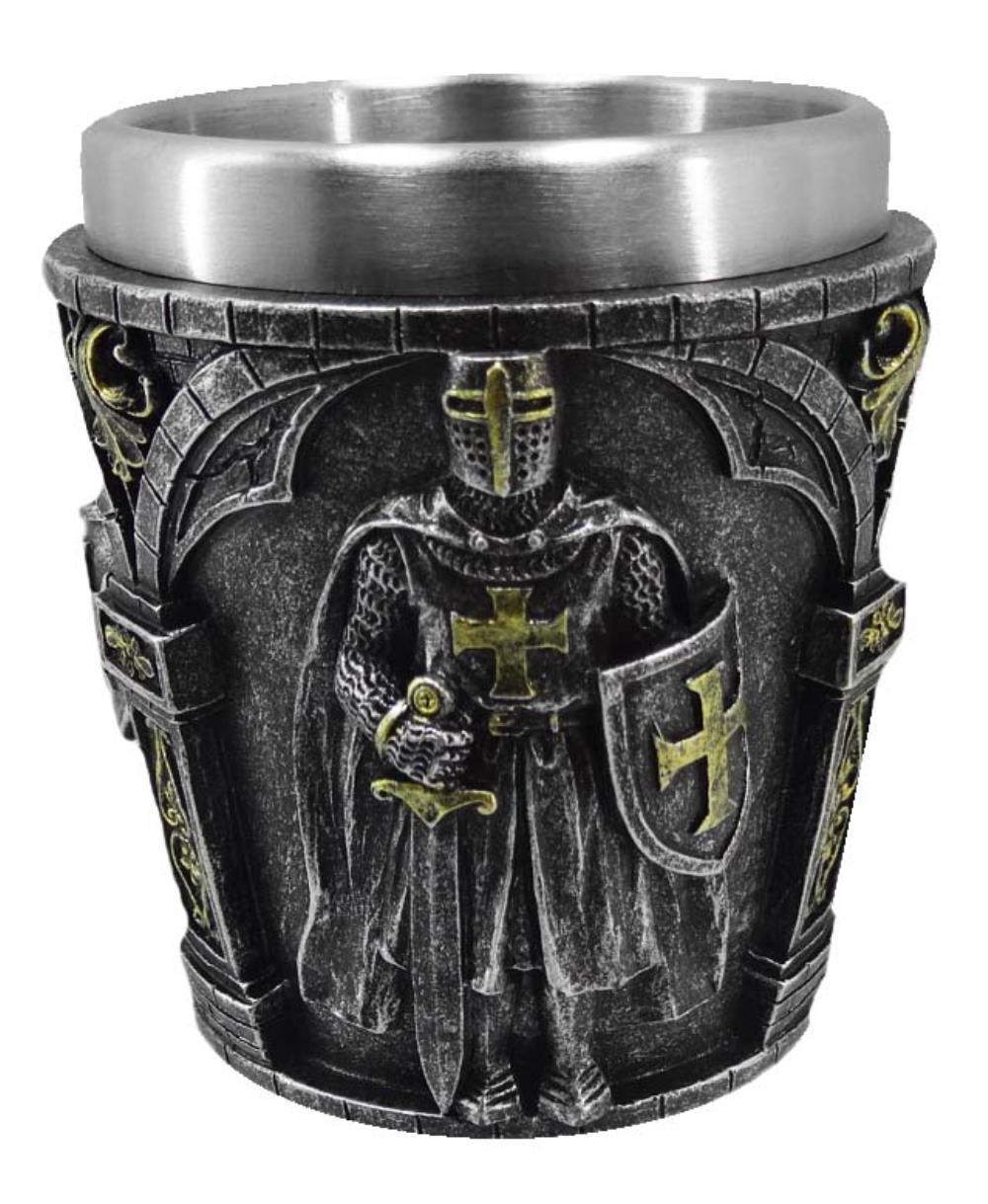 Shot Set of 4. Shot glass Medieval Knight silver