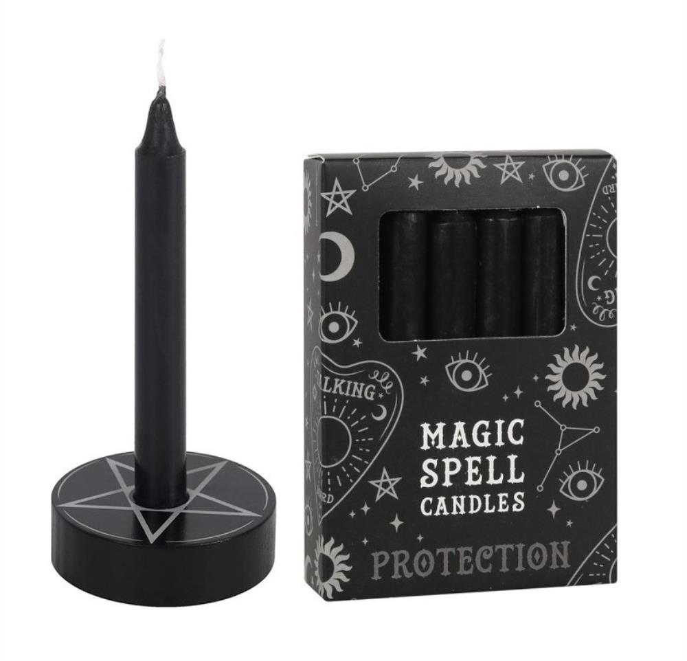 Pentagramkerzenhalter "Spell Candle" inkl. Spell Candles "Protection"