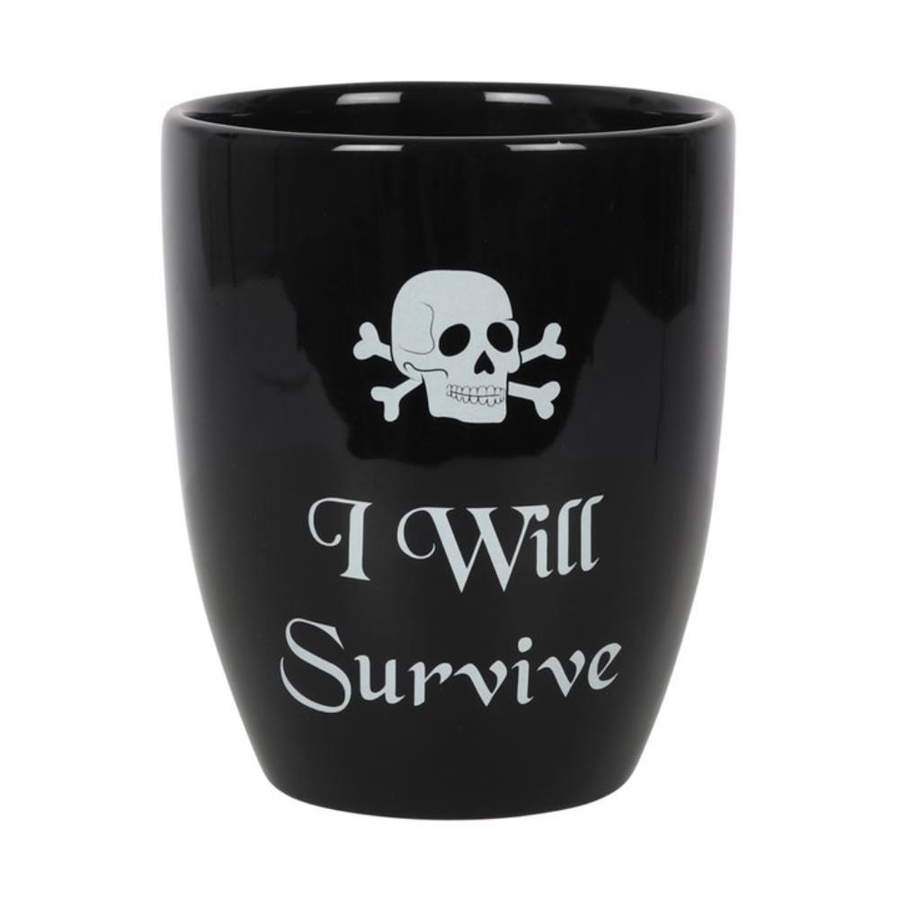 Gothic Plant pot "I will survive"