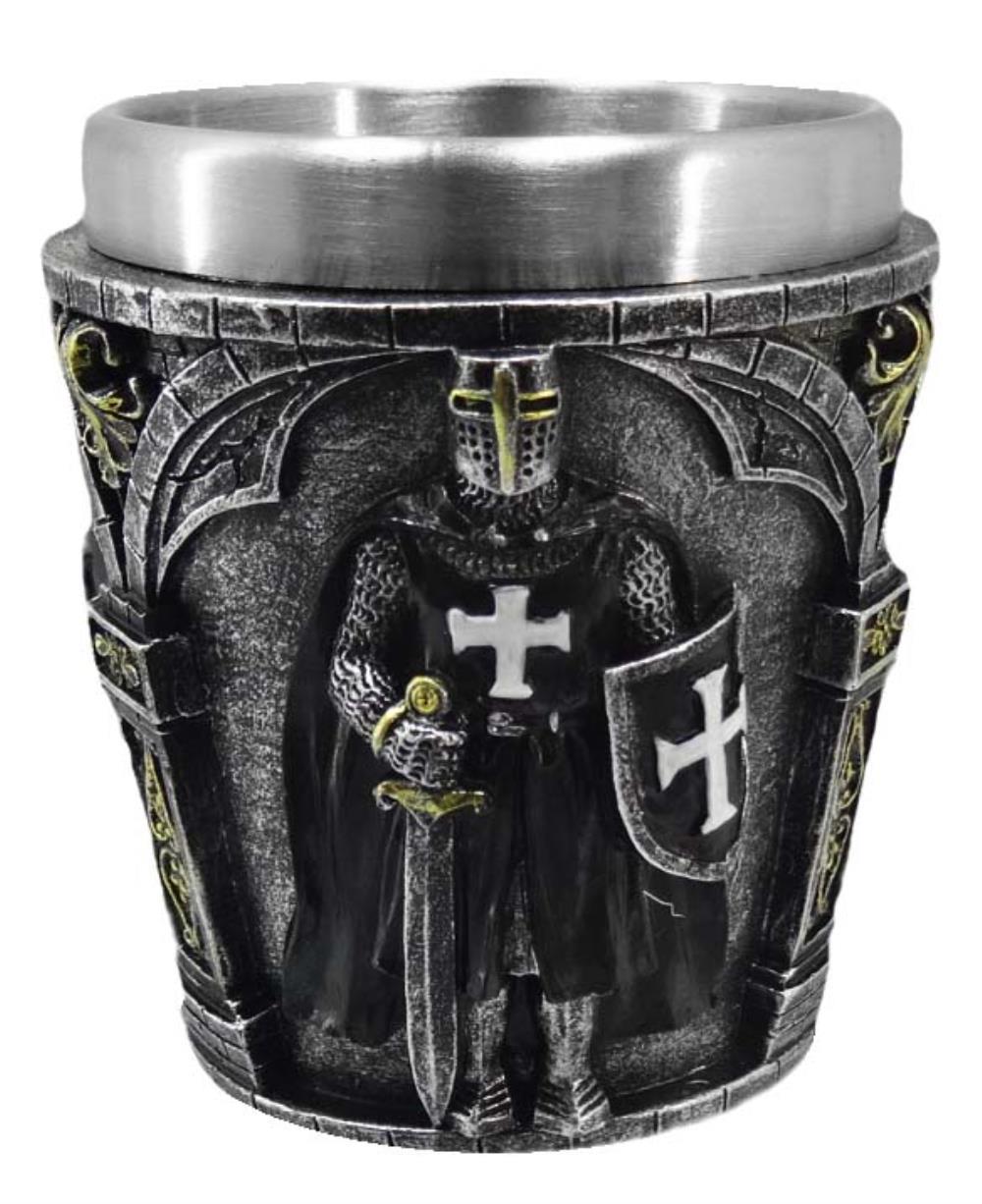 Shot Set of 4. Shot glass Medieval Knight black