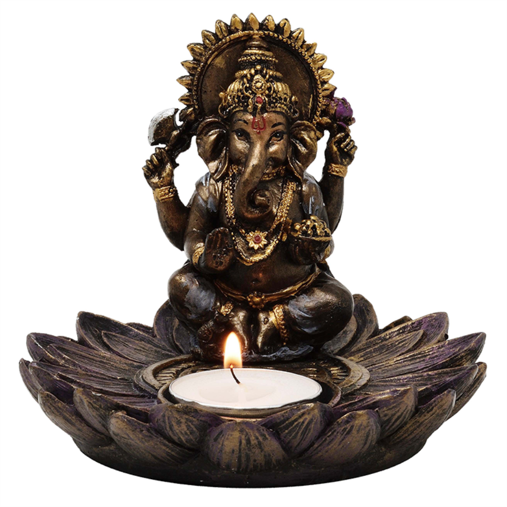 Ganesha mit Teelicht, Räucherstäbchenhalter