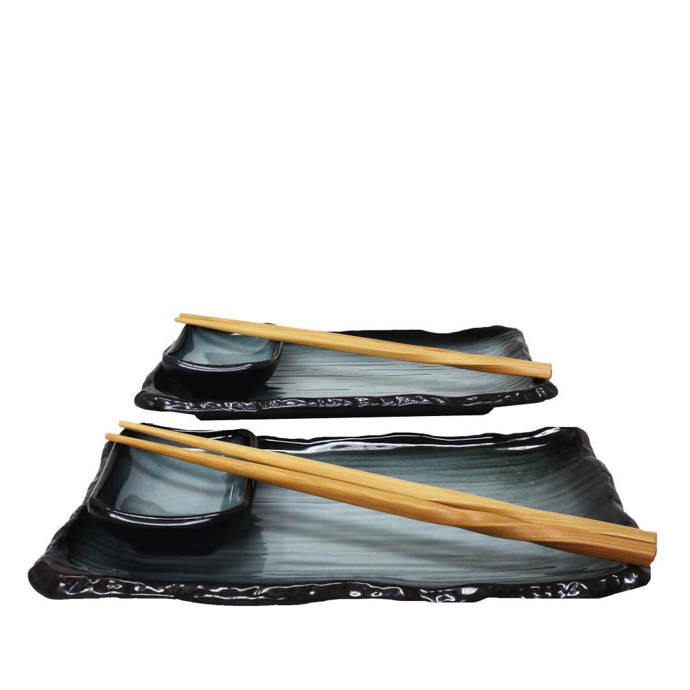 Sushi Set 2 Personen blau/schwarz